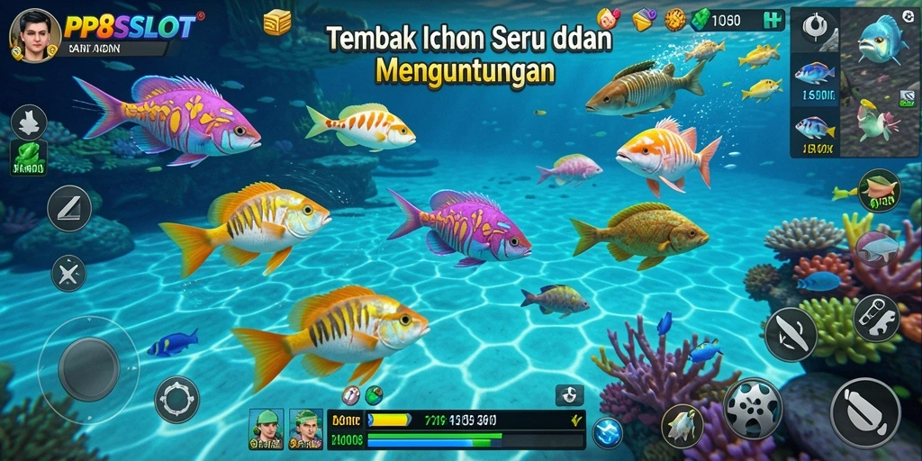 Tampilan permainan Tembak Ikan yang mendebarkan di PP8SLOT.