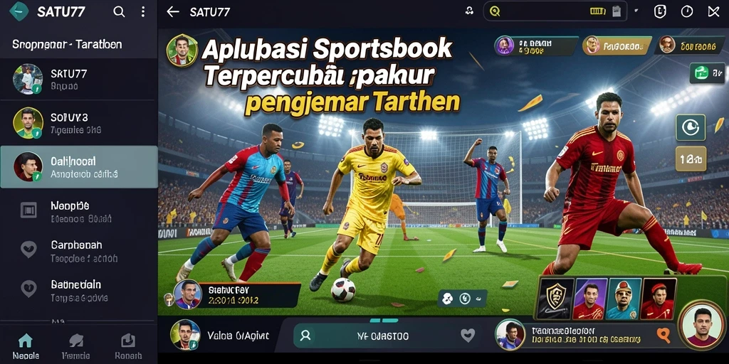 Tampilan gameplay Sportsbook SATU77 dengan taruhan langsung yang mendebarkan.