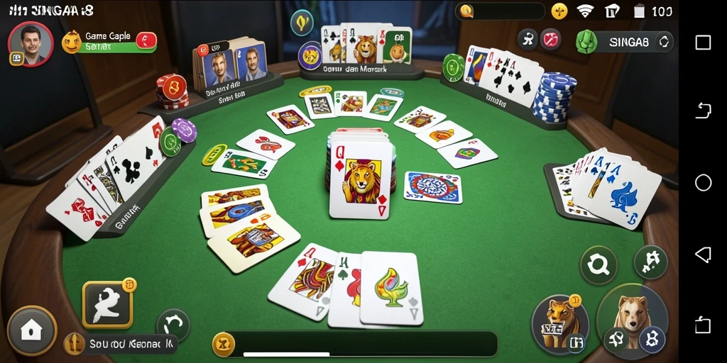 Tampilan gameplay SINGA8 yang menarik saat bermain Gaple.