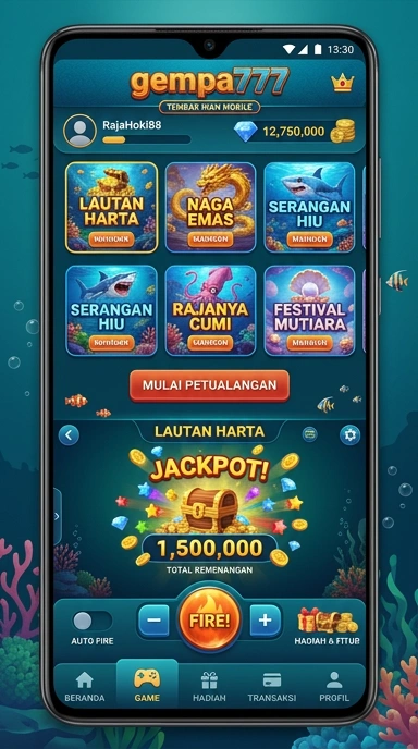 Screenshot aplikasi gempa777 dengan tampilan antarmuka yang intuitif.
